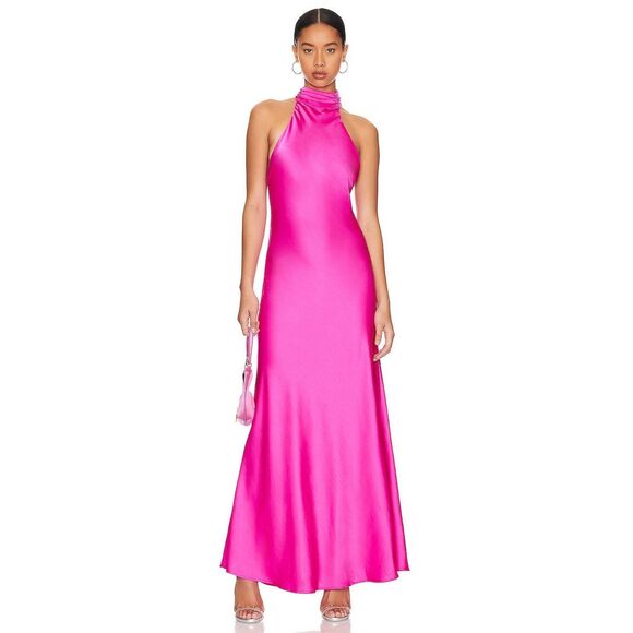 MISHA COLLECTION Dresses & Skirts - MISHA COLLECTION Evianna Halter Neck Satin Trumpet Gown